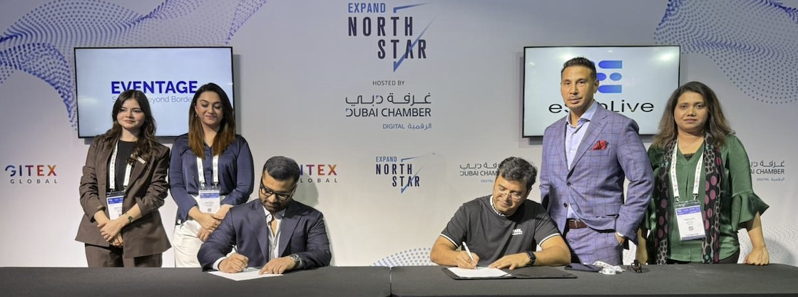 MOU signing at Expand North Star / GITEX Global with Dubai Chamber, supporting Canada–GCC institutional partnerships.