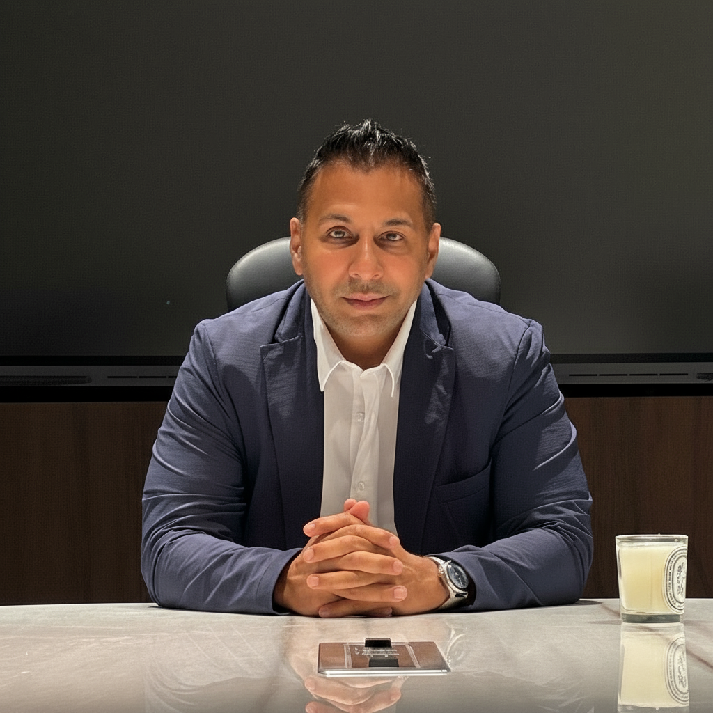 Nadir Khan at the boardroom table